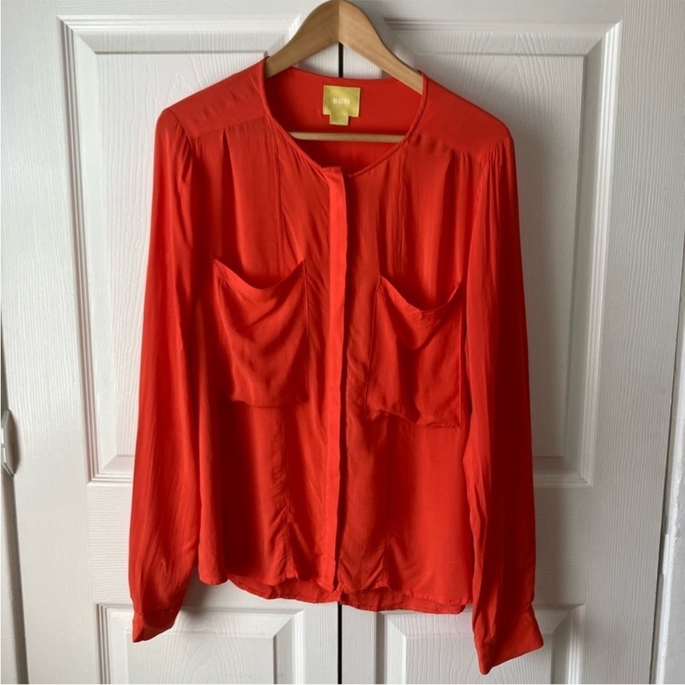 Maeve Clara coral blouse sz 4 - Picture 2 of 5